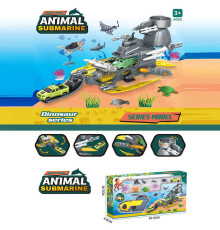 Підводний човен SY 9940 (18) “Субмарина”, 6 фігурок тварин, розкладається, механічний запускач, 2 пушки, снаряди, рухомі елементи, в коробці