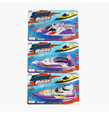 Катер 3815 /16/19 (96/2) 3 види, на батарейках, 28 см, на листі, ВИДАЄТЬСЯ ТІЛЬКИ МІКС ВИДІВ