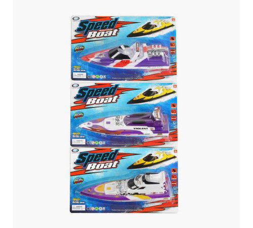 Катер 3815 /16/19 (96/2) 3 види, на батарейках, 28 см, на листі, ВИДАЄТЬСЯ ТІЛЬКИ МІКС ВИДІВ