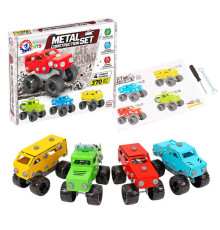 гр Конструктор металевий 9956 (11) "Technok Toys", 370 деталей, 4 машинки, в коробці