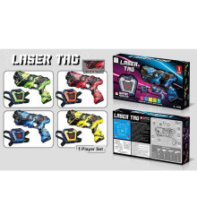 Пістолет 2140 A (48/2) 4 кольори, сенсорна мішень, набір на 1 гравця, електронне табло, підсвічування, озвуч. англ. мовою, в коробці, ВИДАЄТЬСЯ ТІЛЬКИ МІКС ВИДІВ