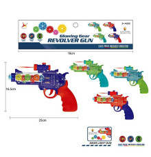 Пістолет 3327-12 (120/2) 4 види, підсвічування, звук, обертання шестернь, вібрація, лазер, в пакеті, ВИДАЄТЬСЯ ТІЛЬКИ МІКС ВИДІВ