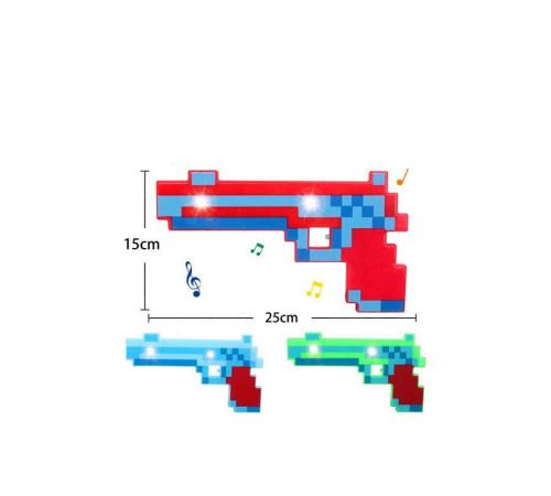 Пістолет 0223-1 (240) 3 види, звук, підсвічування, у пакеті, ВИДАЄТЬСЯ ТІЛЬКИ МІКС ВИДІВ
