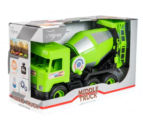 Авто "Middle truck" бетонозмішувач (зелений) в коробці Авто "Middle truck" бетонозмішувач (зелений) в коробці